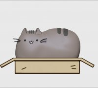 STL file Pusheen The Cat Key Ring 🐱・3D print design to download