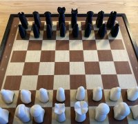 Chess set derivative with jigsaw chessboard by jwrm22 - Thingiverse