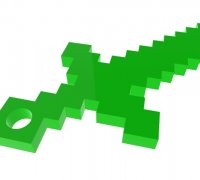 STL file A minecraft sword for your keychain in pixel style