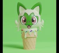 STL file Pokemon - Ice Cream Happiny 🐉・Model to download and 3D print・Cults
