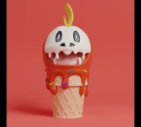 STL file Pokemon - Sprigatito Ice Cream 🐉・3D printable model to