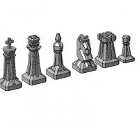 3D Printed LOW POLY 3D CHESS by marceltorigami