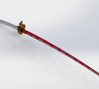 Demon Slayer Kyojuro Rengoku Sword Katana Kimetsu no Yaiba 3D model 3D  printable