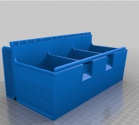 Trading Card Storage Box Triple Row 3D Printed 