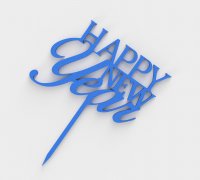 STL file HAPPY NEW YEAR 2024 CAKE TOPPER 🆕・Model to download and 3D  print・Cults