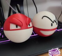 3D Printable Voltorb / Electrode (35mm True Scale) by Irnkman