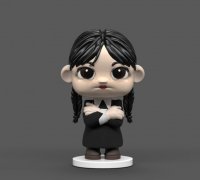 STL file WEDNESDAY /Addams - DOLL BABY CHIBI 🧛・3D print design