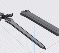 Sword Art Online Kirito Ordinal Scale Main Sword 3D model 3D printable
