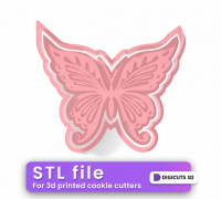 Butterfly Cookie Cutter STL 6 - Cookie Cutter STL Store - Design Optimized