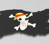 Free STL file one piece keychain, luffy pirate flag/ keychain 🗝️・3D print  design to download・Cults