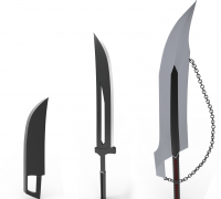 STL file Bleach Ichigo Fullbring Sword 🗡️・Template to download