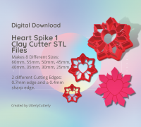 Valentines Day Polymer Clay Earring Cutter Envelope Heart Cutters Digital  STL File 5 Sizes 