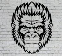 STL file gorilla wall art silverback gorilla wall decor 2d animal art  🦍・Design to download and 3D print・Cults