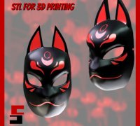 Kitsune Demon Fox Mask Mascara de Zorro Kitsune 10