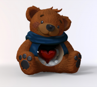 STL file LOVE TEDDY BEAR BATH BOMB MOLD ❤️‍🔥・3D printable