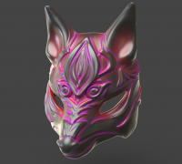 STL file Evil Kitsune Mask 🦊・3D printable design to download・Cults