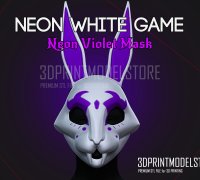 White Mask from Neon White Game - Fan Art 3D print model