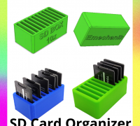 3D file Simple boxes for 2 to 6 SD cards or 4 to 12 microSD cards