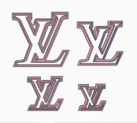 LV Logo - 3D Print Model by 3d_logoman
