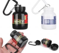 Protein Powder and Supplement Funnel Keychain - Protein Powder Container  with Du