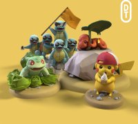 SQUIRTLE SQUAD CHIBI SHADES SUNGLASSES POKEMON 3 MODELS 3D model 3D  printable