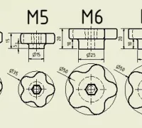 STERNGRIFF / STERNGRIFFMUTTER M5 M6 M8 M10 Klemmschraube