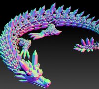 3D file Crystal Dragon, Articulating Flexi Wiggle Pet, Print in