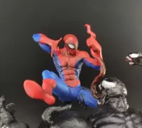 STL file Fan Art Spiderman Vs Venom - Statue 🎨・3D printer design to  download・Cults
