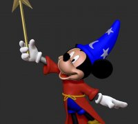 Fanart Fantasia Mickey Mouse The Sorcerer Rock and Spout - 3D Print Model  by sculptor101