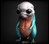 STL file Cartoon Alien for 3D Printing 👽・Model to download and