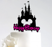 STL file Mickey Head castle Decor Straw Topper / Cake topper/ birthday  decor 🏰・3D printing template to download・Cults