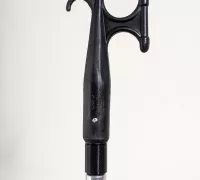 Dutyhook 3D Printed Mooring Grab Hook Holder for Boat Hook, black plastic