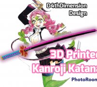 Tanjiro katana from Demon Slayer canonical model for 3d printing
