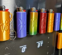 Flick It! Bic Lighter Case Keychain & Evil Flame by Grandpa 3DPrints, Download free STL model