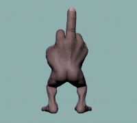 Middle Finger Baby Hand 3D model 3D printable