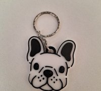 Cartoon Crystal French Bulldog Key Chain Transparent Puppy Cute