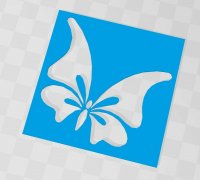 STL file Abstract Butterfly Tile Stencil 🦋・3D printer design to