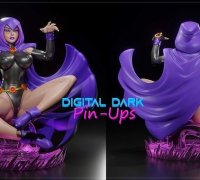 Teen titans stylized Raven rigged 3D model rigged