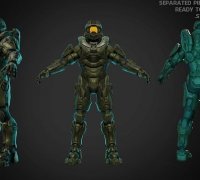 Halo 5 Master Chief full Armor for Cosplay 3D model 3D printable