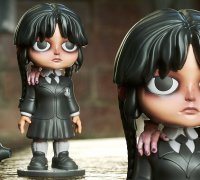 STL file WEDNESDAY /Addams - DOLL BABY CHIBI 🧛・3D print design to  download・Cults