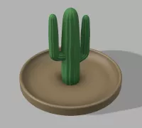 STL file Cactus Jewelry Organizer 🌵・3D printing design to