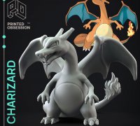 STL file Pokemon Mega Charizard X Pokeball 🐉・3D printing model