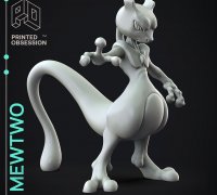 Pokemon Mew Mewtwo Mega Evolution 3D model 3D printable