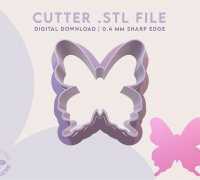 Butterfly Cookie Cutter STL 6 - Cookie Cutter STL Store - Design Optimized