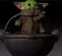 GROGU - Baby Yoda Using The Force - With Cup - PACK 3D model 3D printable