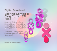 Abstract Stud Set (Set Of 8 Cutters) I Earring Cutter I 3D Printed Cut –  Goyna Studio