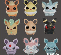 STL file PACK 9 KEY RINGS EEVEE EVOLUTIONS - POKEMON. 🔑・Template to  download and 3D print・Cults