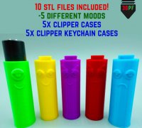 STL file Moon Phases Clipper Lighter Case Sleeve・3D printer model