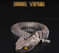 3D file Snake bush viper- Atheris-hispida 🐍・Template to download