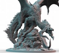 E177 - Legendary dragon design, The Elder Black Dragon, STL 3D